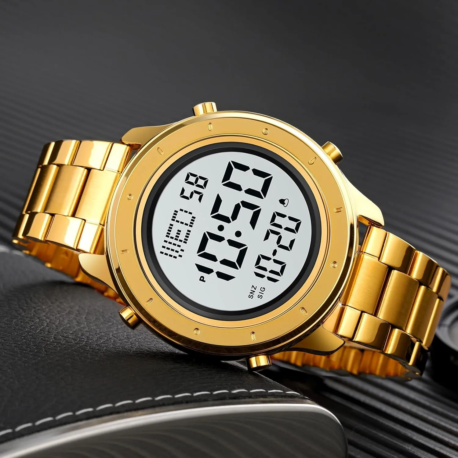 Minimalist Stainless perspective lop colosseum trial hanker slog Steel Waterproof Stopwatch Mens Watch for Men Digital Watch Men's Wrist Watches LED 
