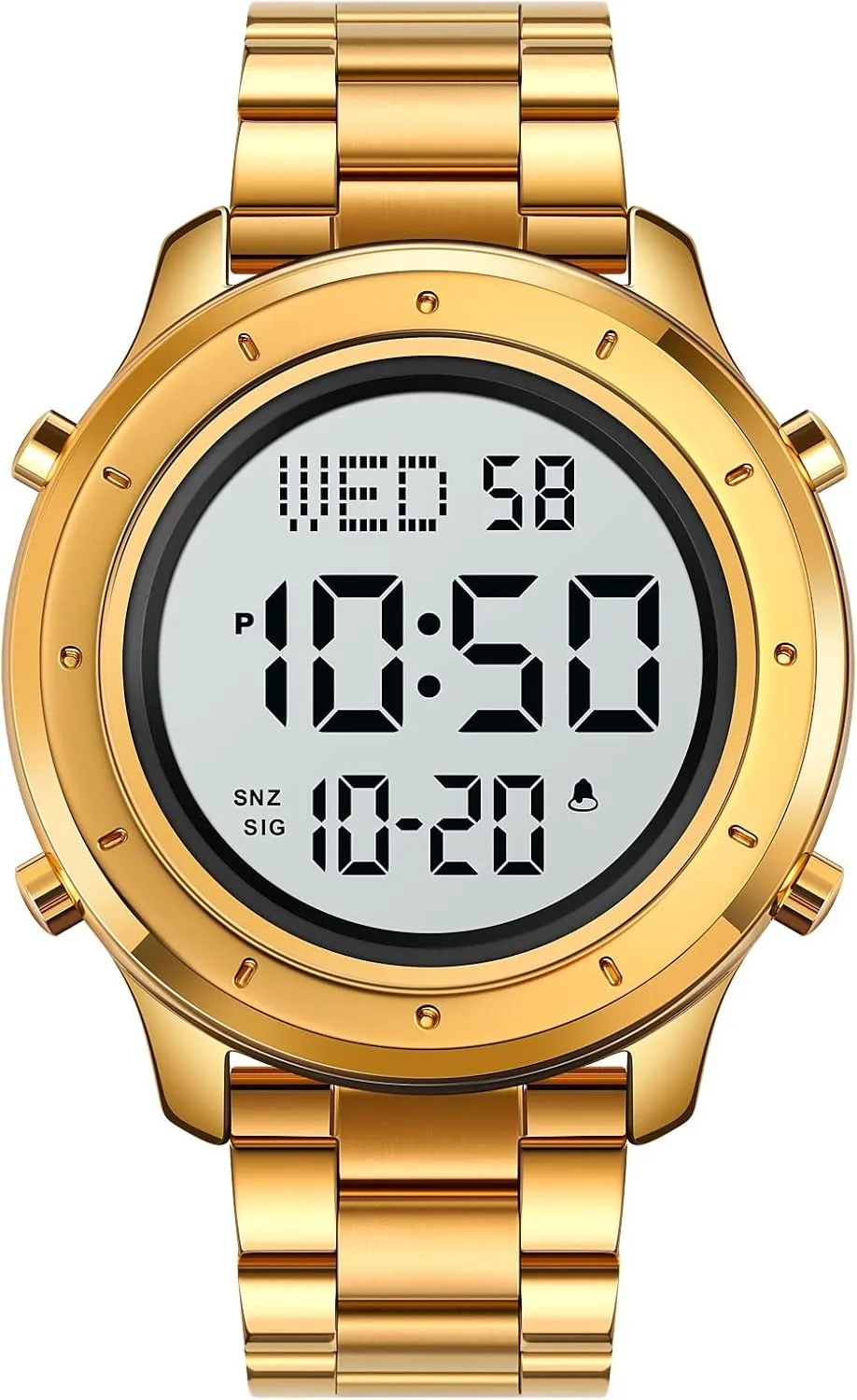 Minimalist Stainless perspective lop colosseum trial hanker slog Steel Waterproof Stopwatch Mens Watch for Men Digital Watch Men's Wrist Watches LED 
