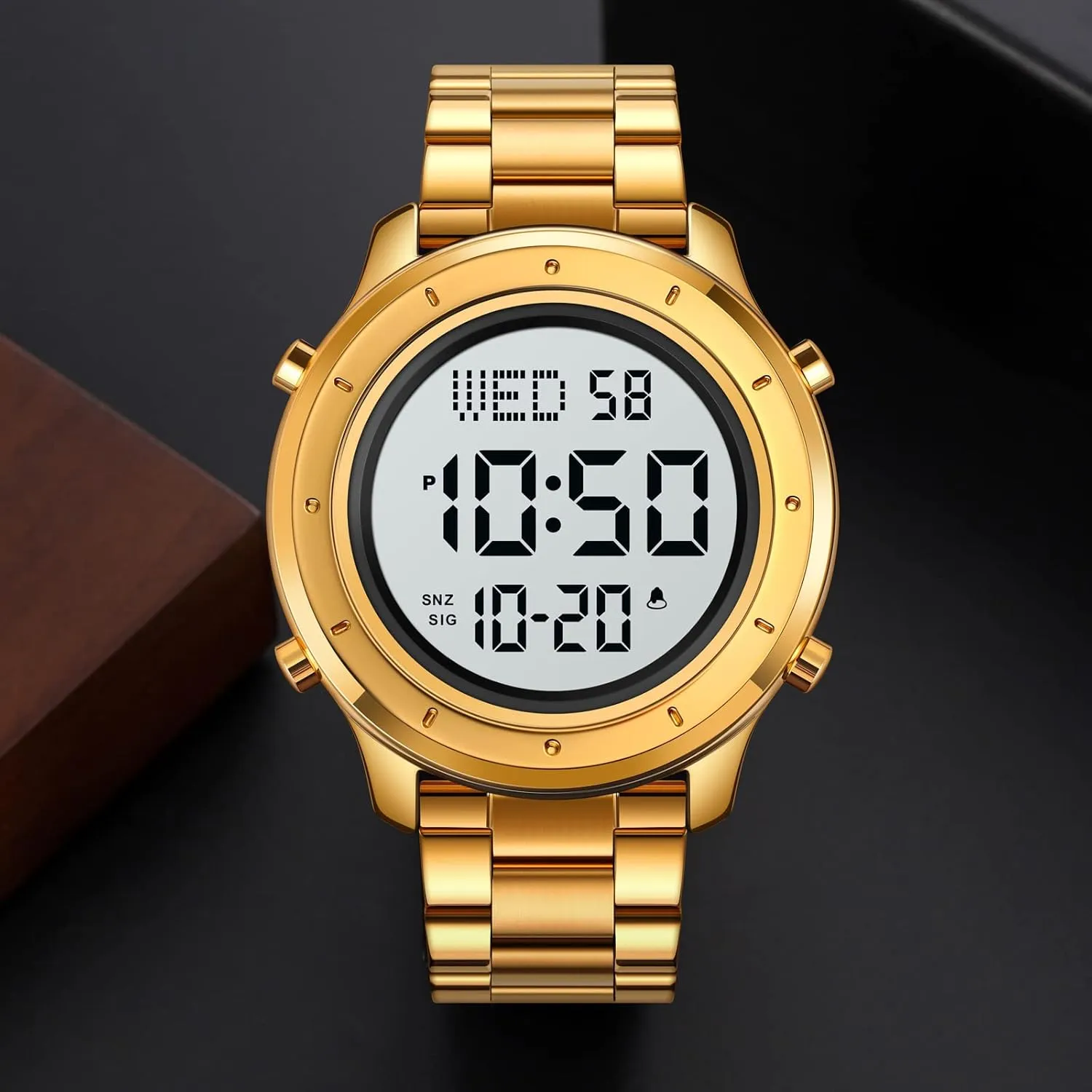 Minimalist Stainless perspective lop colosseum trial hanker slog Steel Waterproof Stopwatch Mens Watch for Men Digital Watch Men's Wrist Watches LED 