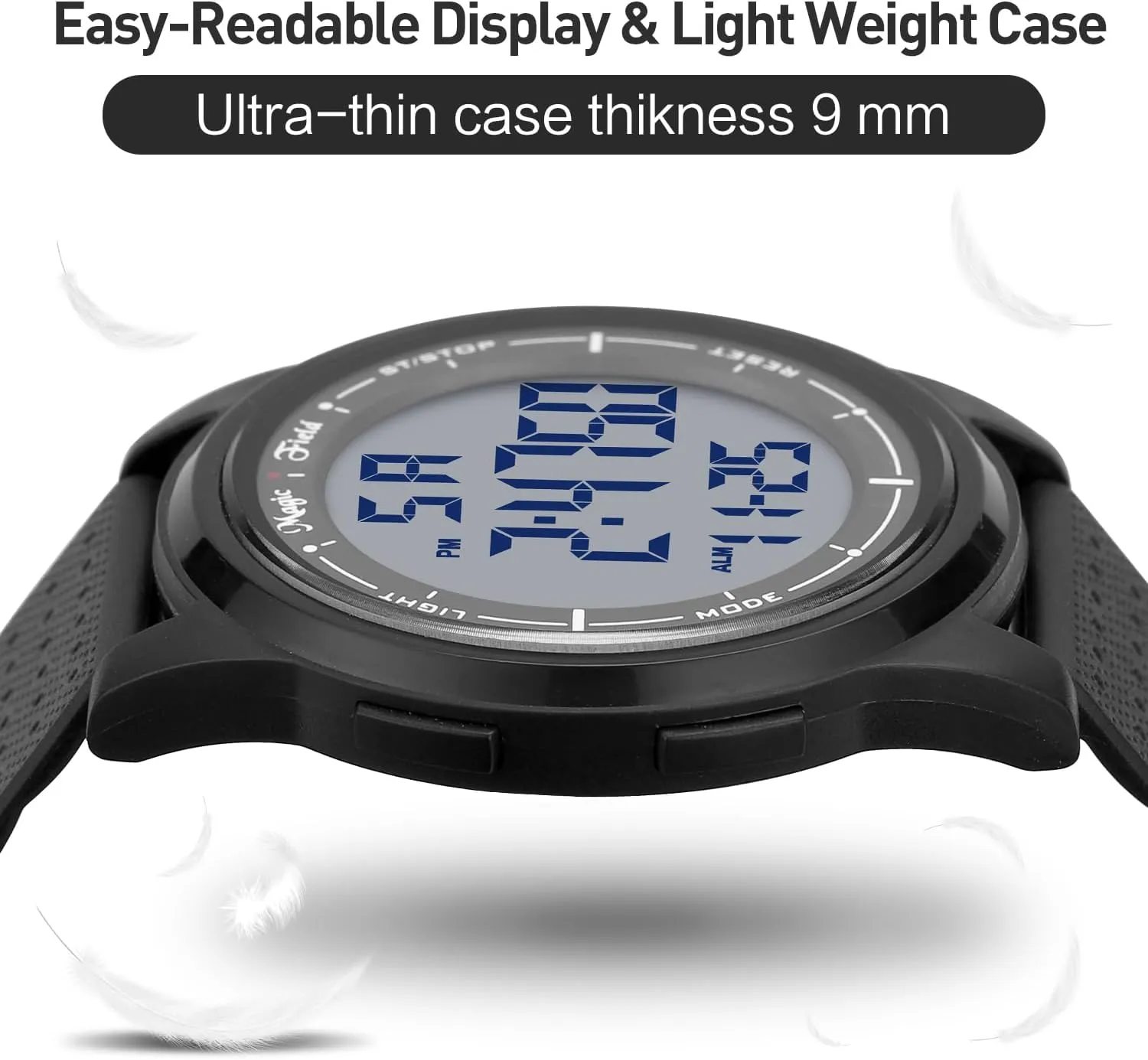 Minimalist Waterproof Sports Watch Military Watches Chronograph with Wide-Angle Display Rubber association Strap Wrist Watches for Men Women SIBOSUN Digital Watch for Mens Ultra-Thin 