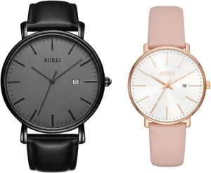 Minimalist Waterproof Watches for Men Women clamor section stigma Student BUREI Two Watches Fashion 