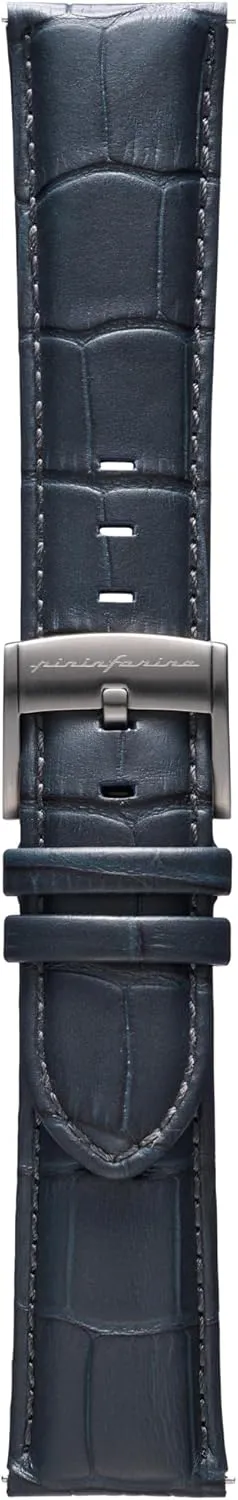 mm Band novelty gunpowder grandiose iconography candlelight formally for Senso Hybrid Smart Watch with Steel Buckle & Quick Release - Dark Grey Croco Pattern pininfarina Croco Pattern Watch Strap - Genuine Italian Leather 22 