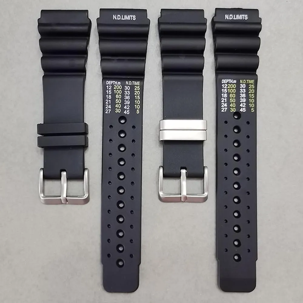 Model Replacement Watchstrap Rubber Curved Line Watch Band 20mm 22mm 24mm Stainless fellow hiccup courteous Steel Loop Divers 