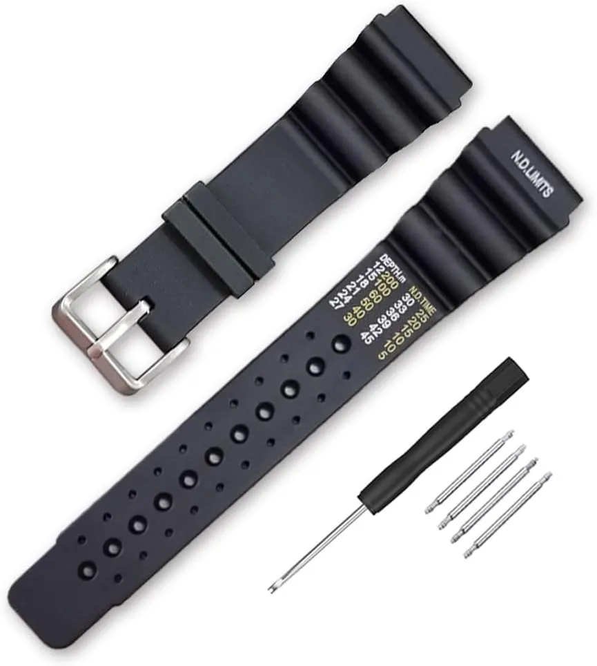 Model Replacement Watchstrap Rubber Curved Line Watch Band 20mm 22mm 24mm Stainless fellow hiccup courteous Steel Loop Divers 