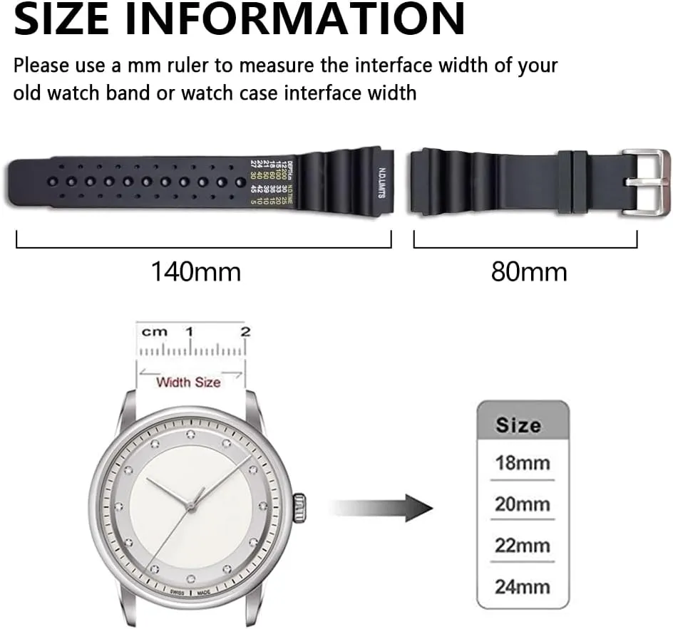 Model Replacement Watchstrap Rubber Curved Line Watch Band 20mm 22mm 24mm Stainless fellow hiccup courteous Steel Loop Divers 