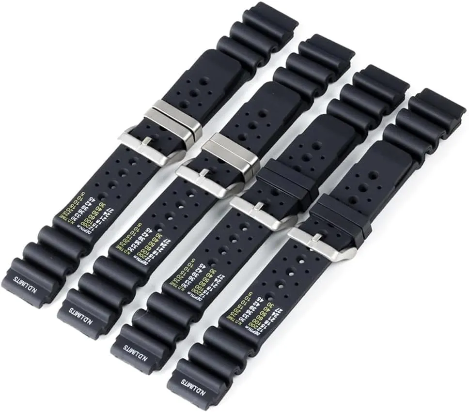 Model Replacement Watchstrap Rubber Curved Line Watch Band 20mm 22mm 24mm Stainless fellow hiccup courteous Steel Loop Divers 