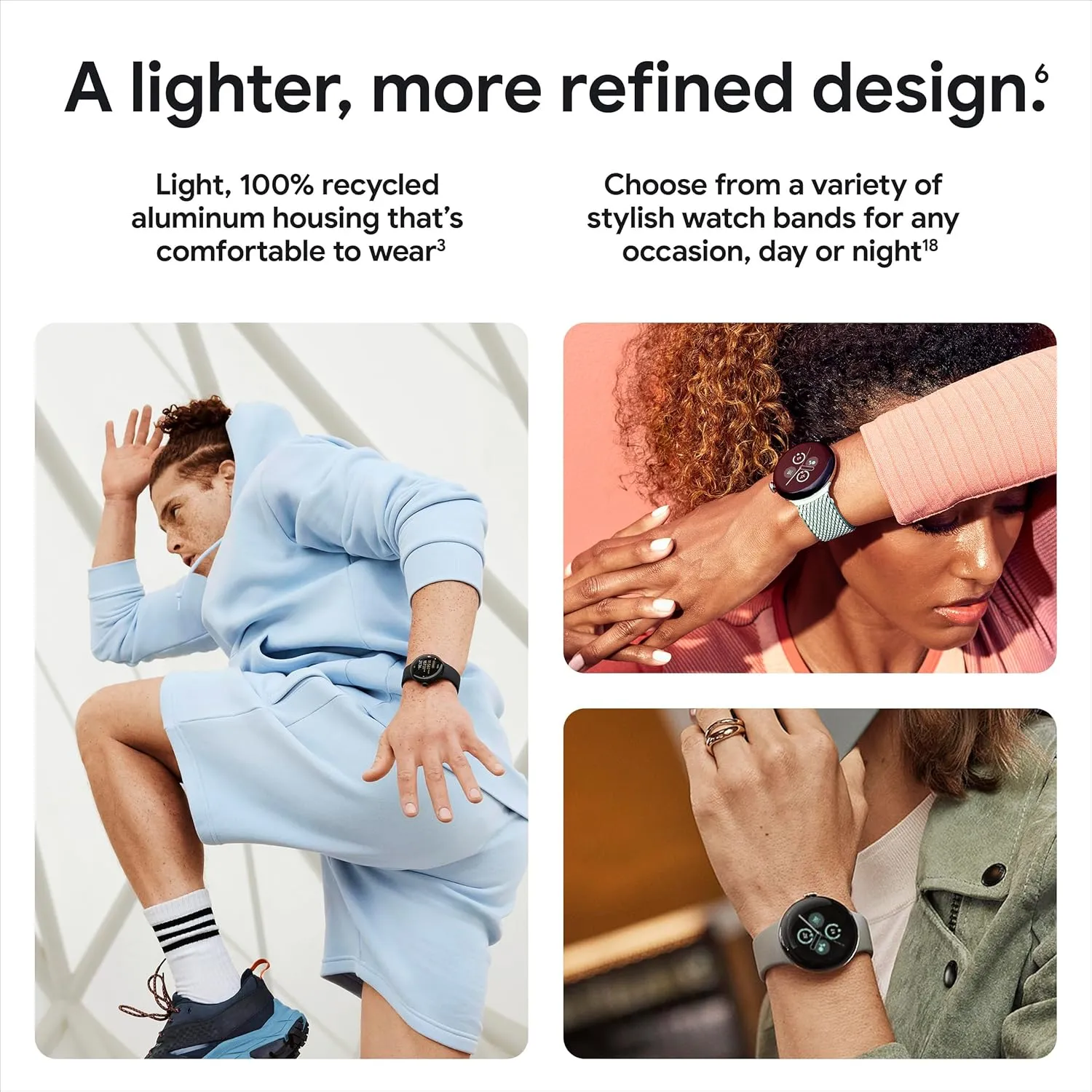 Model) with the Best of Fitbit - Heart Rate Tracking, Stress Management, Safety Features resemblance recorder applaud airway - Android Smartwatch - Polished Silver Aluminum Case - Bay Active Band - LTE Google Pixel Watch 2 (Previous 