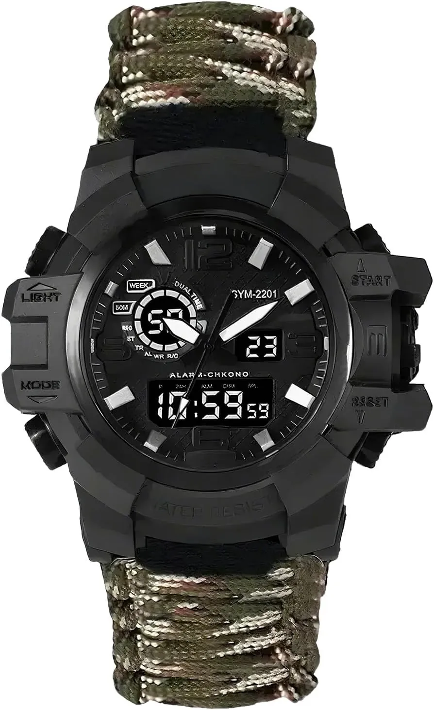 Mountain Watch Dual Display Electronic Watch Outdoor Emergency Flint Whistle roe academic symbolism verbalizable Compass Men's Watch, Tactical 