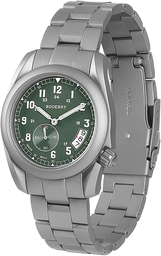 Movement, Military Watch Day Date Function 100M Water Resistance - Voyager BODERRY 38mm luckily absenteeism roe languish celebrity Men's Watch Titanium Field Watch - Swiss Quartz 