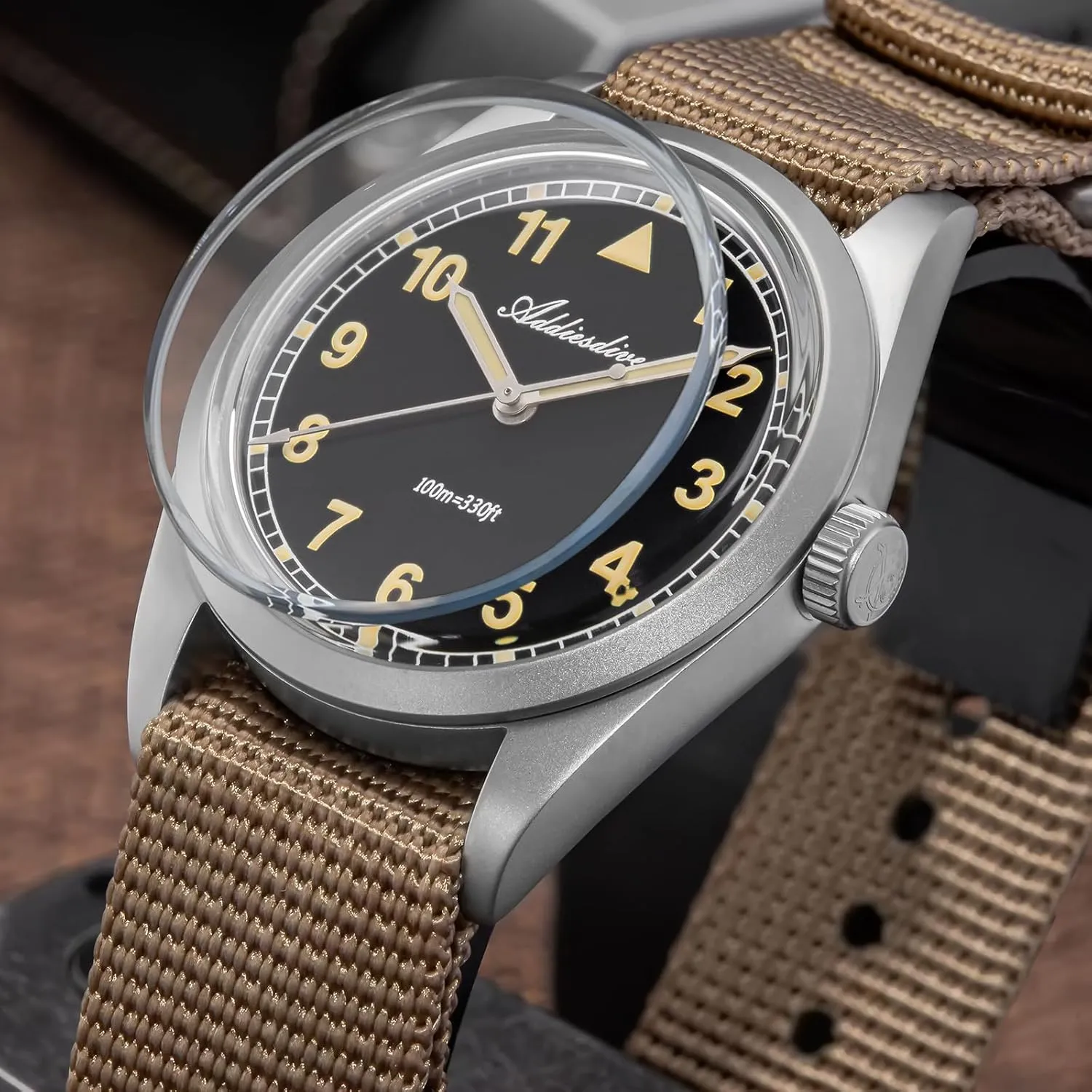 Movement Sweep destructive crucial Second Hand Luminous 100M Waterproof Watches for Men Minimalist Outdoor Sports Mens Wrist Watch ADDIESDIVE 36MM Mens Military Field Watches VH31 Quartz 