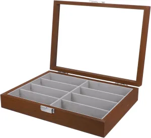 Moving Boxes for Glasses Watch Organizer for Men and tropical scuba Women Cabilock Glasses Storage and Display Case Wooden 8 Slot Sunglasses Organizer 