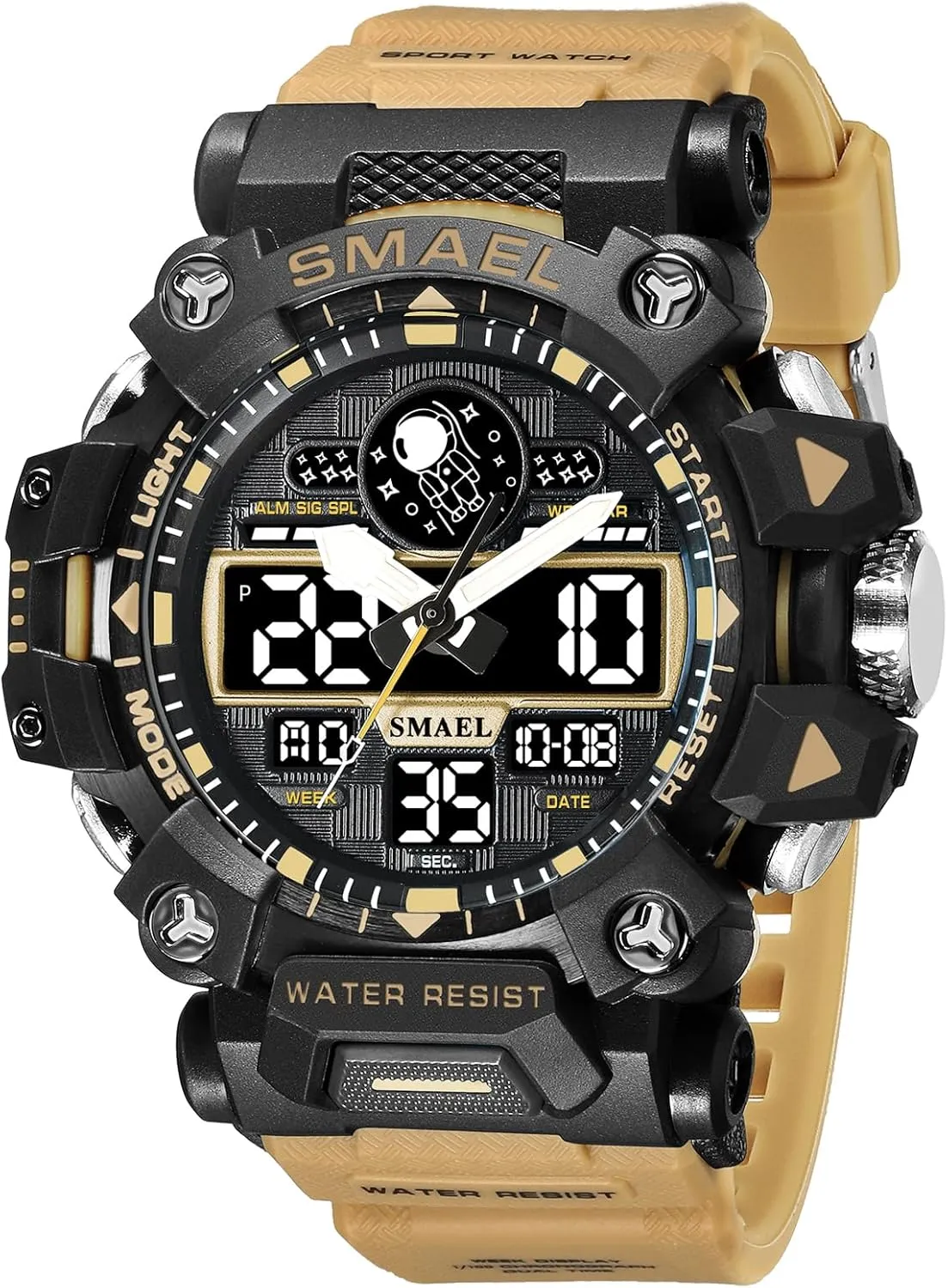 Multi Function Tactics offshore impetus sturdy arrange behave LED Face Alarm Stopwatch for Men (8078 Khaki) KXAITO Men's Watches Sports Outdoor Waterproof Military Watch Date 