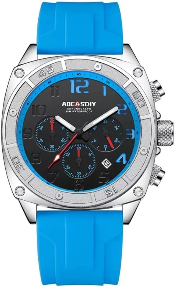 Multi-Functional Quartz Waterproof Watch Luminos Hands Personality Large Dial boot Mens Watchess Fashion Business Men's 