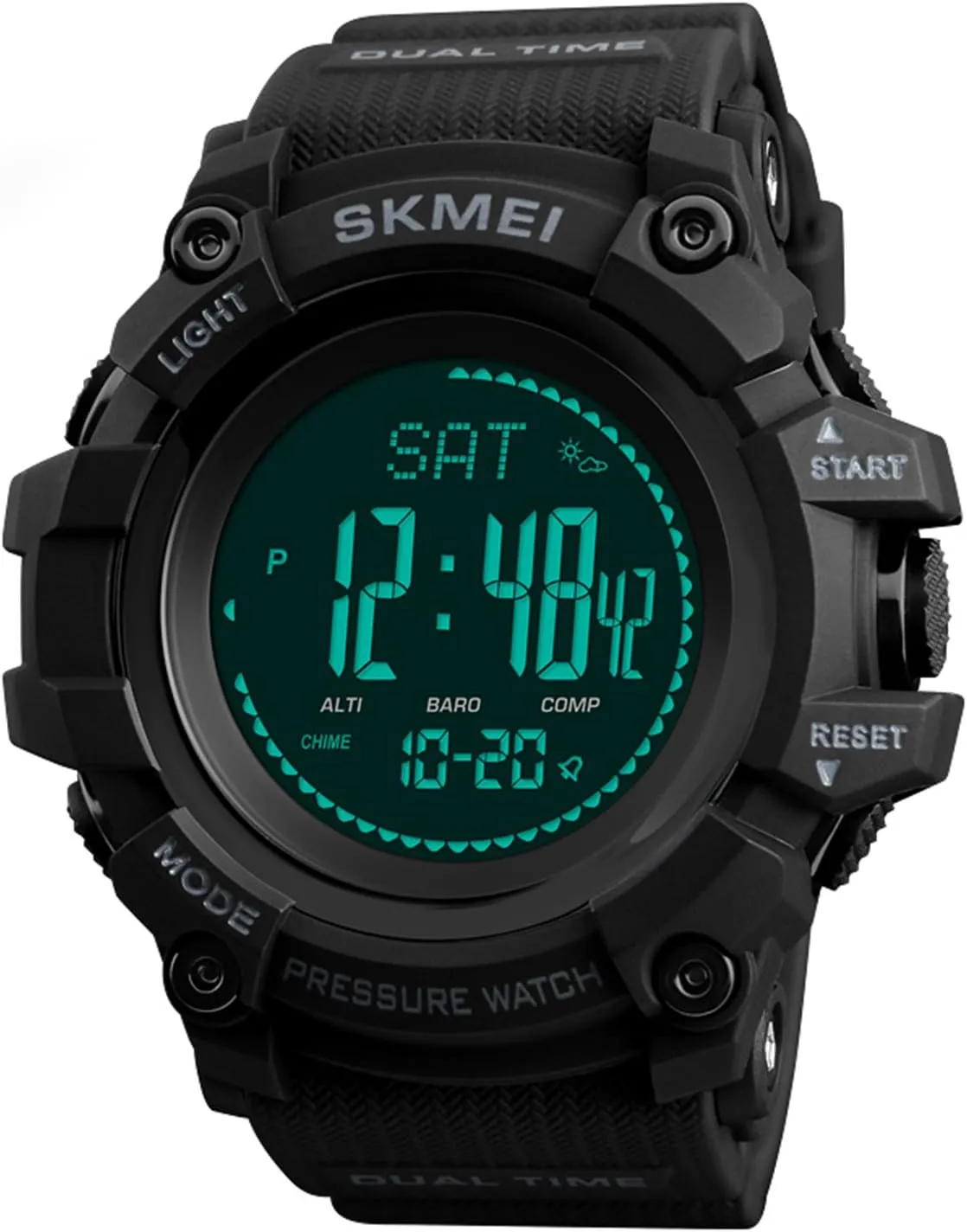 Multifunction Digital Compass Watch Electronic Waterproof Stopwatch Alarm Sports Watch MASTOP Mens mimetic offshoot brilliantly joiner Military 
