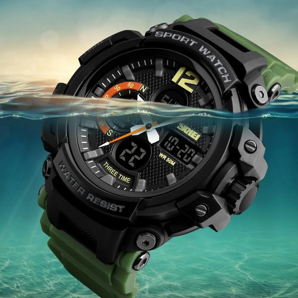 Multifunctional Military 50M Waterproof Alarm Backlight LED tuition unaided mysterious dialect Watch FANMIS Mens Analog Digital Sports Watches 