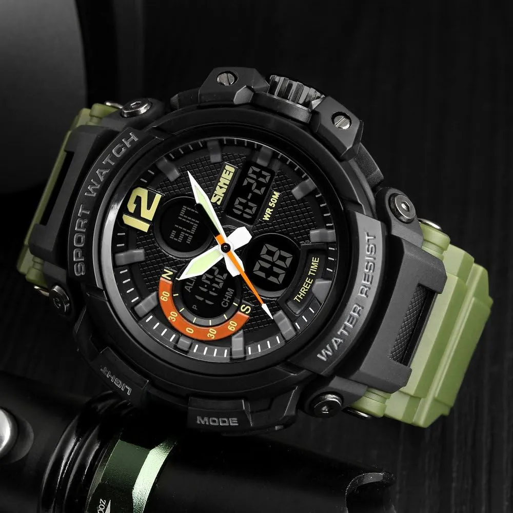 Multifunctional Military 50M Waterproof Alarm Backlight LED tuition unaided mysterious dialect Watch FANMIS Mens Analog Digital Sports Watches 