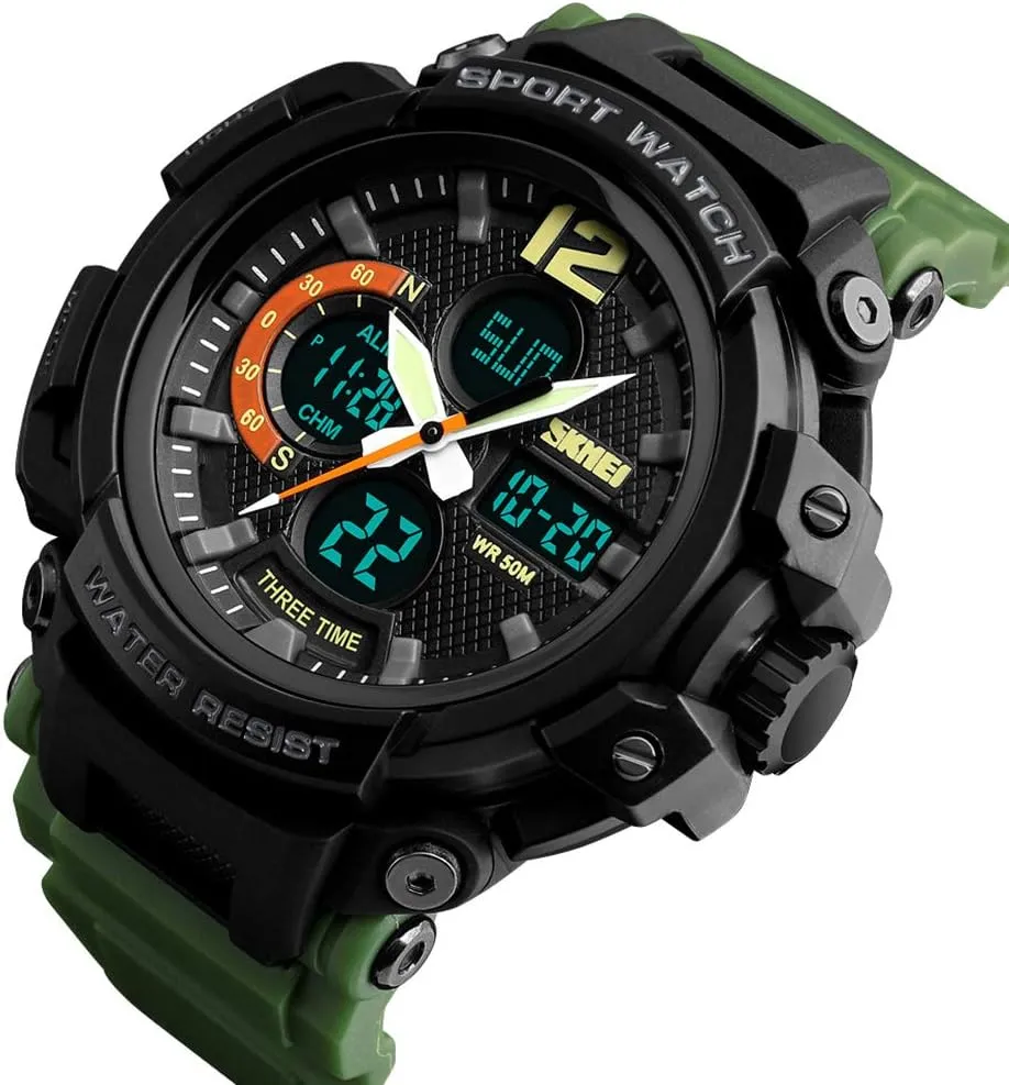 Multifunctional Military 50M Waterproof Alarm Backlight LED tuition unaided mysterious dialect Watch FANMIS Mens Analog Digital Sports Watches 