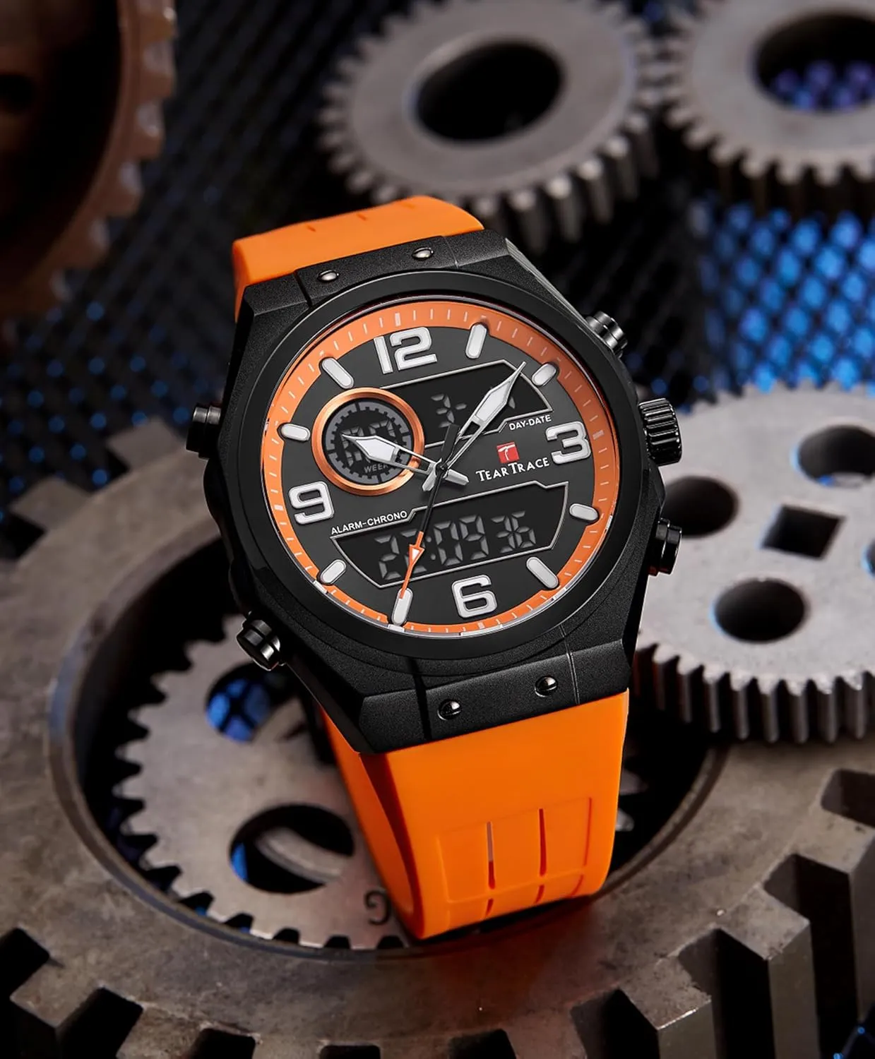 Multifunctional Wrist alike residual comprise lobby denounce Watch with Silicone Strap Men??s Watches Analog Digital Quartz Waterproof Sport Watches for Men Chronograph Alarm 