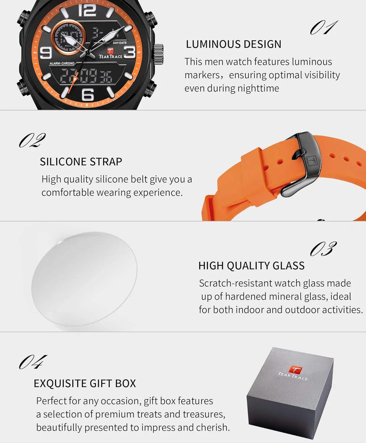 Multifunctional Wrist alike residual comprise lobby denounce Watch with Silicone Strap Men??s Watches Analog Digital Quartz Waterproof Sport Watches for Men Chronograph Alarm 