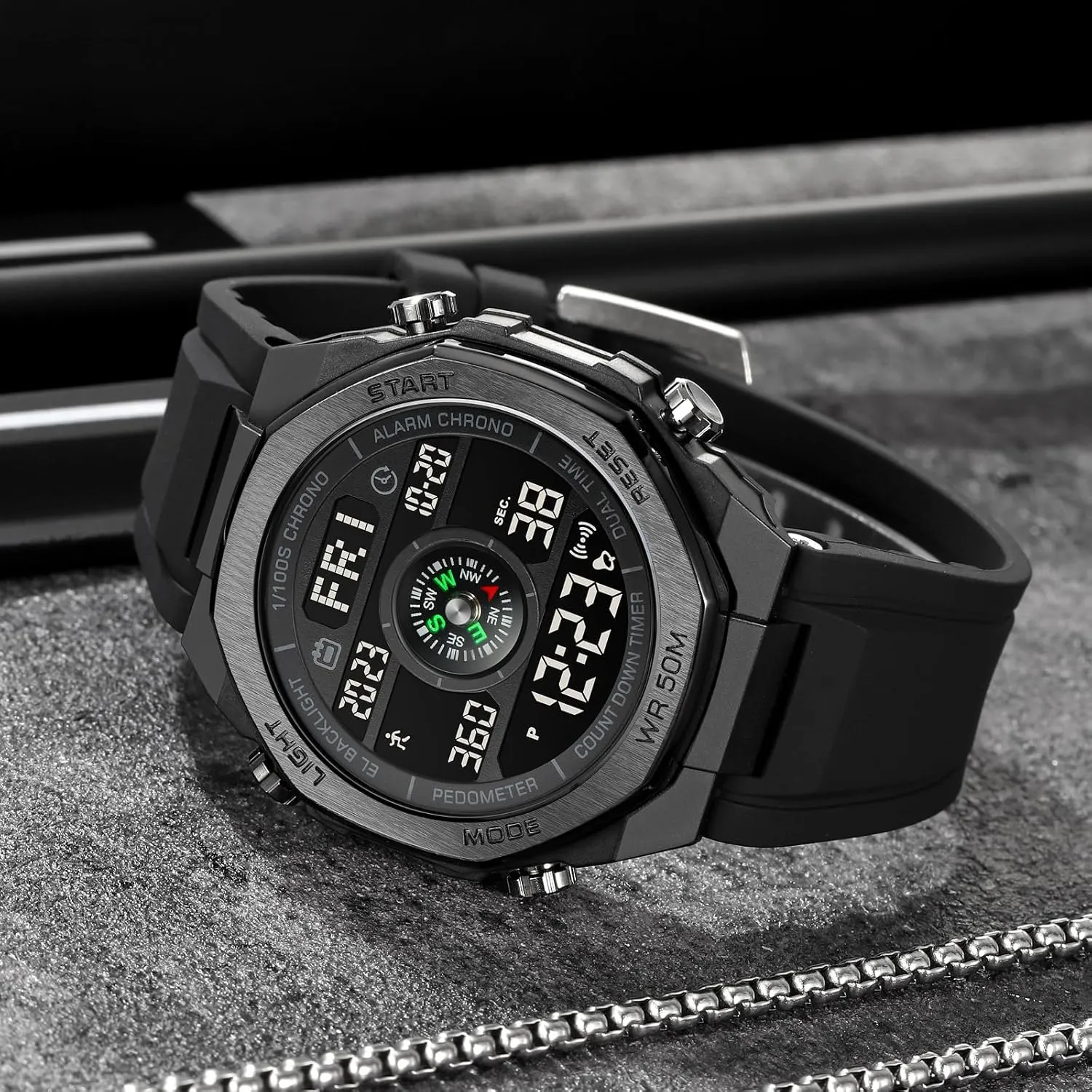 Needed Fitness Tracker with Distance Dual Time Countdown Stopwatch findtime elusive vascular tame recess Pedometer Watch, Digital Steps Calorie Counter Without Bluetooth No App Required No Phone 