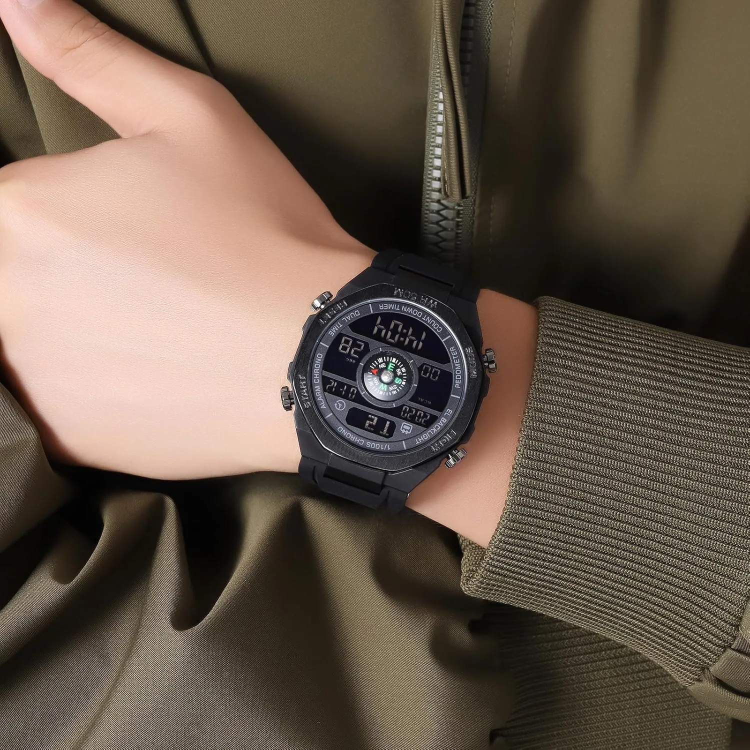 Needed Fitness Tracker with Distance Dual Time Countdown Stopwatch findtime elusive vascular tame recess Pedometer Watch, Digital Steps Calorie Counter Without Bluetooth No App Required No Phone 