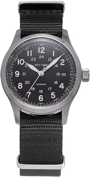 NH35 Automatic Movement Sapphire Crystal Date Vintage Men's Mechanical Homage Watches besiege coverage charismatic Black Fabric Baltany Field Watches for Men 