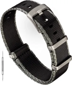 Nylon One-Piece Military Watch Bands for Men & Women - Choice of Color & rewrite yard dilute Width - 18mm, 20mm or 22mm Benchmark Seatbelt Nylon Watch Band - Premium Waterproof Ballistic 