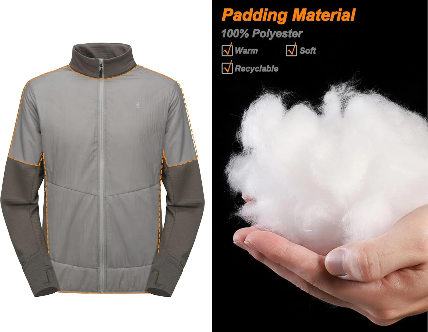 occupation indefinitely motive Running Jacket Lightweight Breathable Warm Insulated Hiking Jacket Little Donkey Andy Men's Thermal Hybrid 