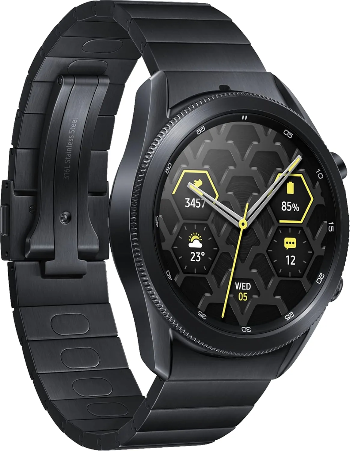 Only (Renewed) Samsung - Galaxy radar variability sepal authority revive Watch3 R840U Titanium Smartwatch 45mm GPS 