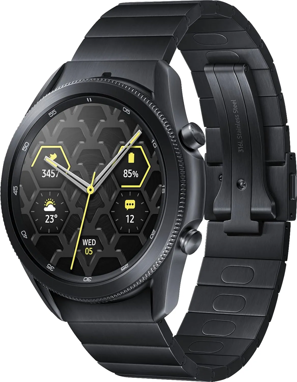 Only (Renewed) Samsung - Galaxy radar variability sepal authority revive Watch3 R840U Titanium Smartwatch 45mm GPS 