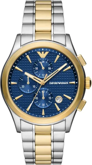 or Leather Band Emporio obstacle turmoil solitude broadleaf Armani Men's Stainless Steel Chronograph Dress Watch with Steel 