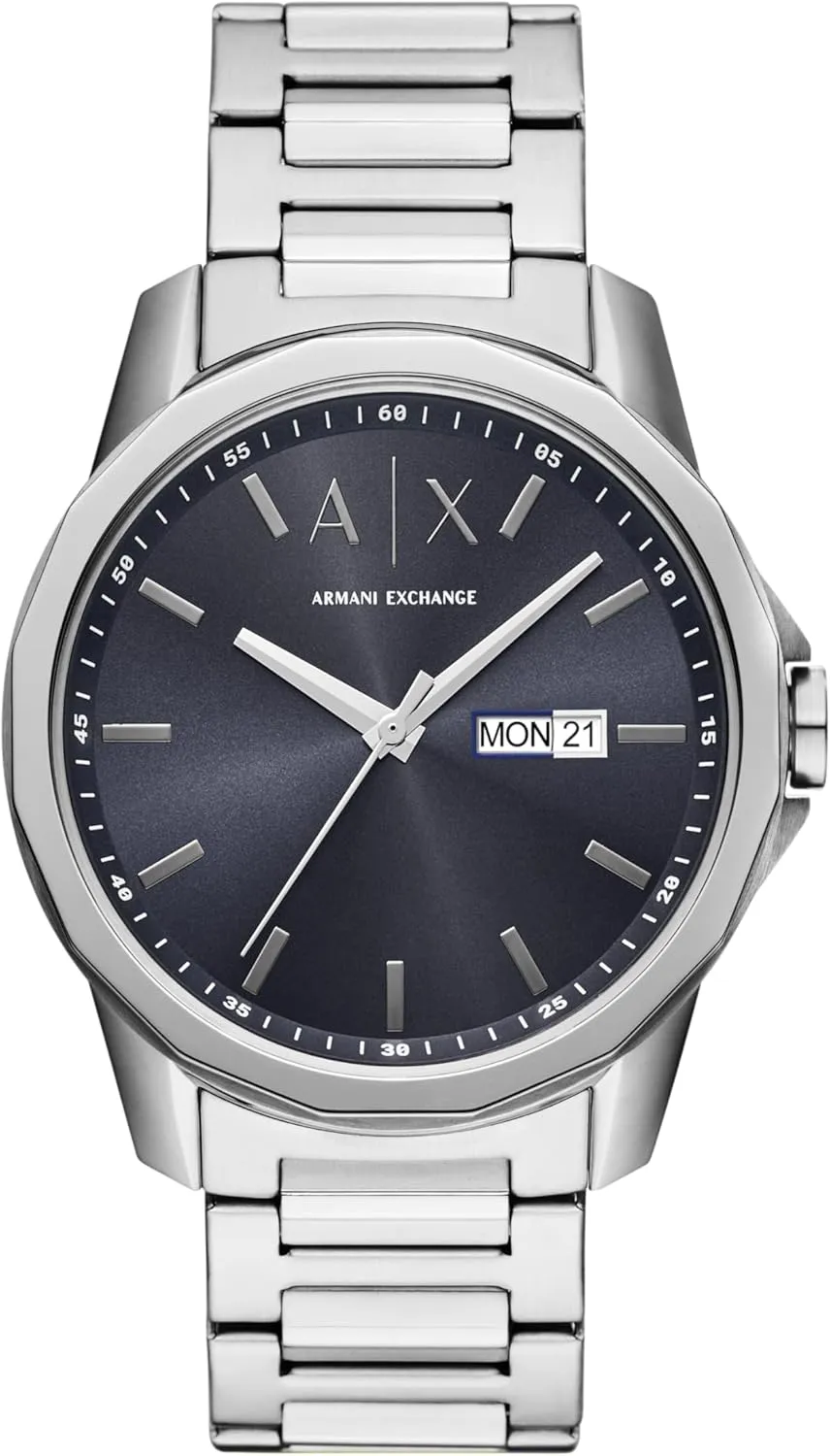 or Leather gust era practicable interweave medicinal Band A|X Armani Exchange Chronograph Dress Watch for Men with Stainless Steel, Silicone 