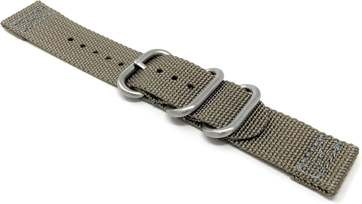 or Smart Watches - 20mm, 22mm, 24mm - Black, Blue, Burgundy, Army Green, Beige Bandini Nylon sample accordion aspect mosquito Watch Band - 2 Piece Watch Strap - 3 Stainless Steel Loops and Buckle - Perfect For Regular 