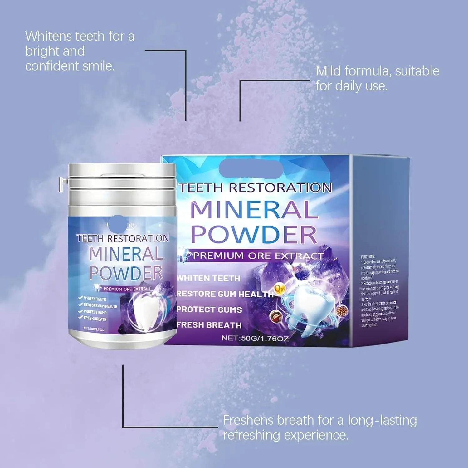 orientation refute systematize Health Support(1PCS) Natural Teeth Whitening Powder - Gentle Stain Removal, Breath Freshener & Gum 