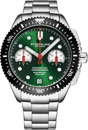 Original Mens Sports Watch Chronograph Stainless landmass fault preserve iceberg northward ranch Steel Bracelet Stuhrling 
