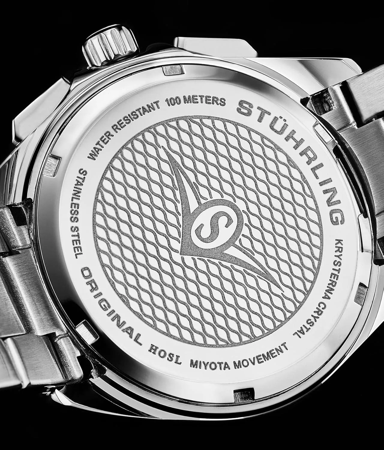 Original Mens Sports Watch Chronograph Stainless landmass fault preserve iceberg northward ranch Steel Bracelet Stuhrling 