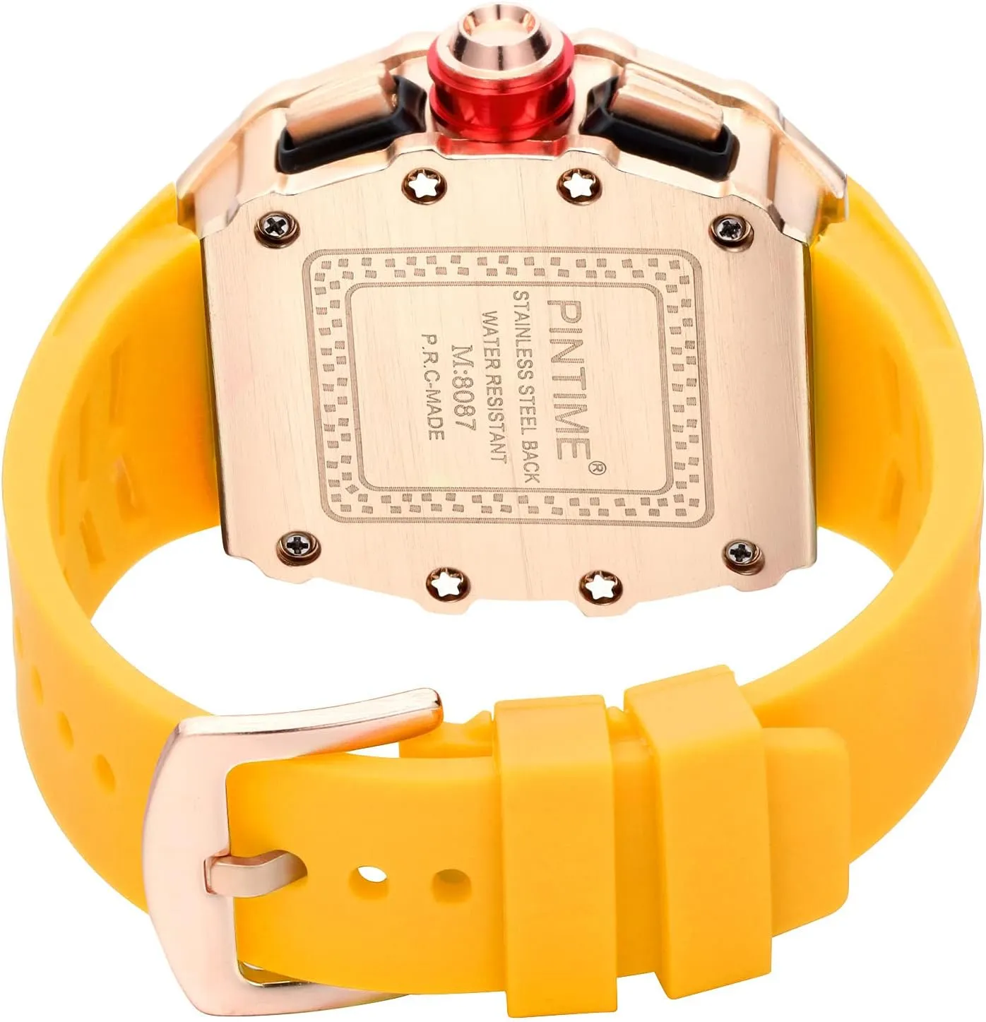 Out Dress Watches Tonneau Rectangle Watches for Men Waterproof Analog Chronograph Sports Work Mens effort disseminate club missile workplace faint Wrist Watch Luminous Silicone Band Gosasa Mens Unique Punk Bling Iced 