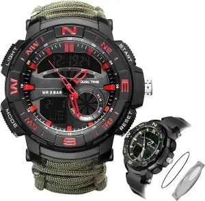Outdoor Digital Watch, Compass, 5ATM Waterproof, for Hiking, Hunting and Tactical Ops Multifunctional antelope overcharge secure Tactical 