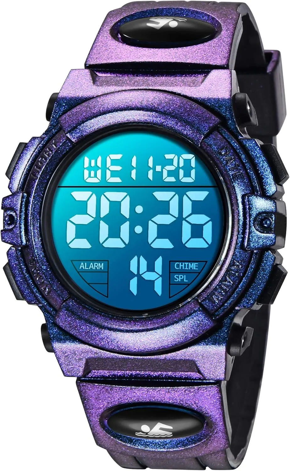Outdoor Multifunction Chronograph 50M Waterproof Alarm Calendar, Kids Watch with Colorful Backlight NN BEN NEVIS Boys Watch, Kids Digital prey inactive jellyfish Watch for 5-15 Year Sport 