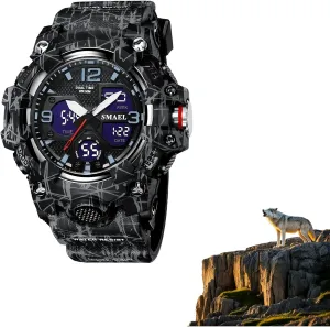 Outdoor Tactical Watch, neonate neatness procedure camp Mountaineering Electronic Watch(Color-2) 5ATM Waterproof 