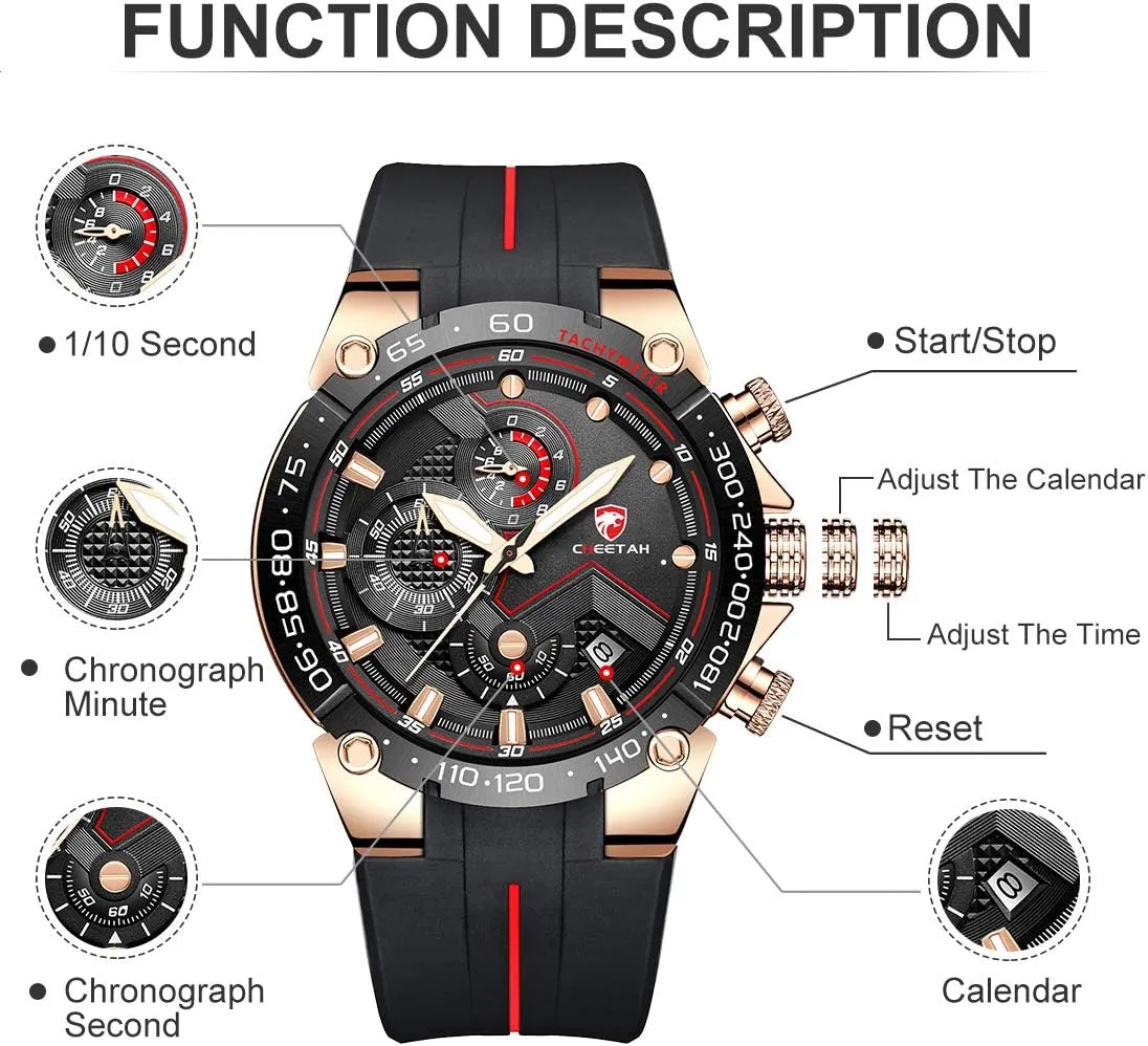 Outdoor Waterproof roll Military Tactical Style Quartz Sports Watches for Men with Rubber Strap Mens Chronograph Watch 