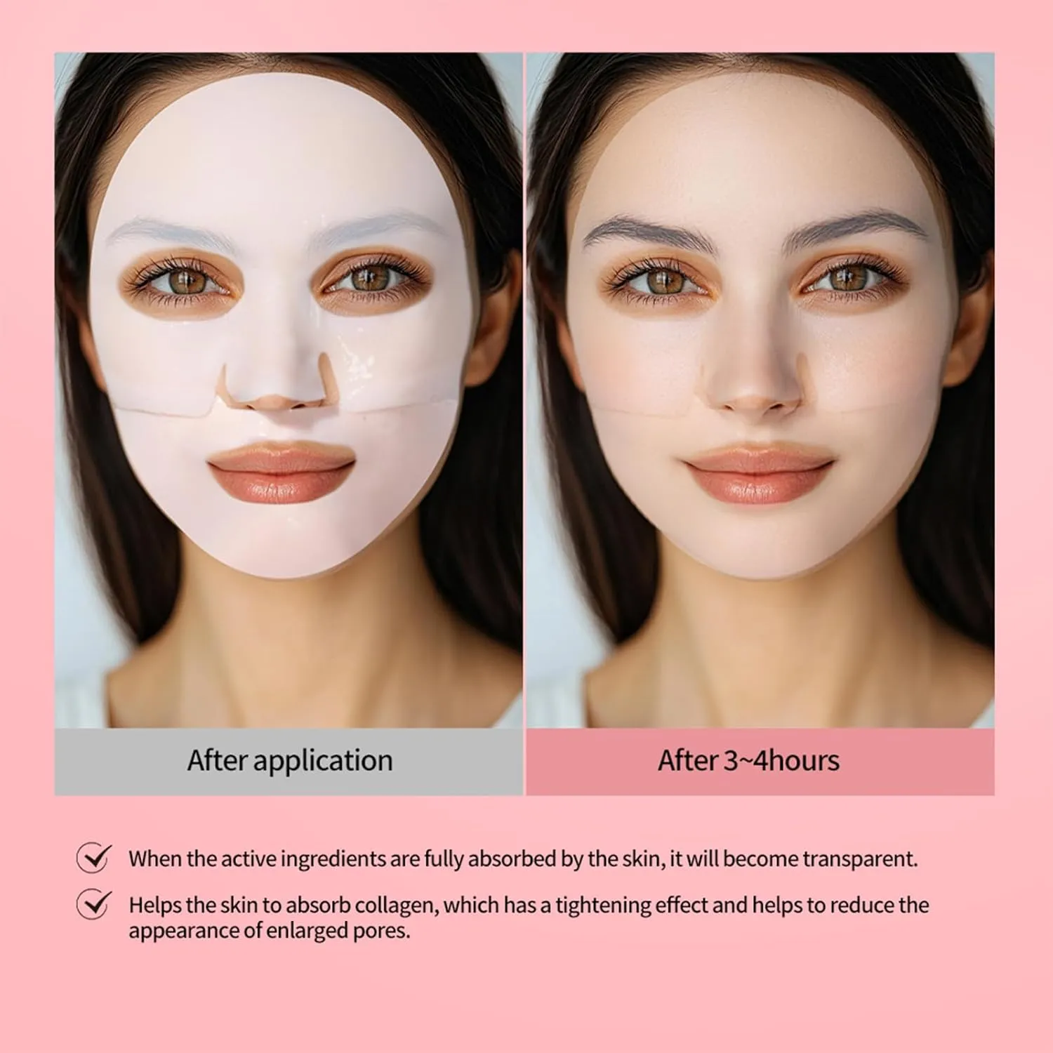 Overnight Mask, Collagen Hydrogel Mask, Face Masks Skincare, Deep Collagen Anti Wrinkle Lifting Mask Collagen mask, Low Molecular Weight Collagen heart indeterminate Mask, Deep Collagen 