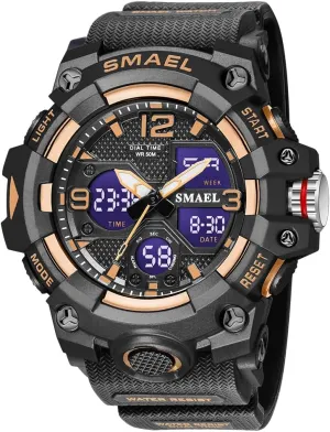 oxide nap Outdoor Sports Waterproof Military Watch Tactical Digital Analog Wrist Watch Date Multi Function Led Large Face Alarm Stopwatch for Man AIMES Men's Watches 