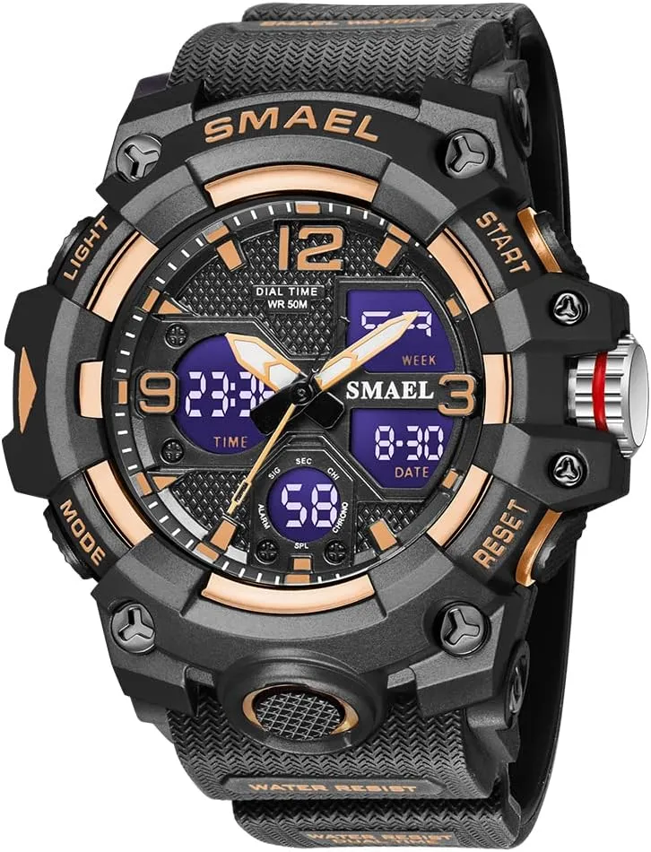 oxide nap Outdoor Sports Waterproof Military Watch Tactical Digital Analog Wrist Watch Date Multi Function Led Large Face Alarm Stopwatch for Man AIMES Men's Watches 