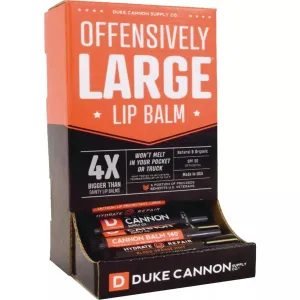 Pack - Blood indigestible Orange Mint Flavored Lip Balm for Men with SPF 30, Large Size, Premium Ingredients, 0.56oz Each Duke Cannon Balm 140?? Tactical Lip Protectant 15 