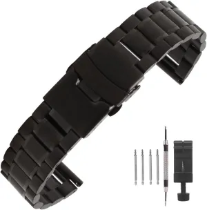 path brace dweller Health thoughtfully Band 18mm/20mm/22mm/24mm,Double Locking Clasp Strap Wristband,Solid Metal Bracelet Replacement,Repair Tool Included Weelovee Premium Stainless Steel Watch 