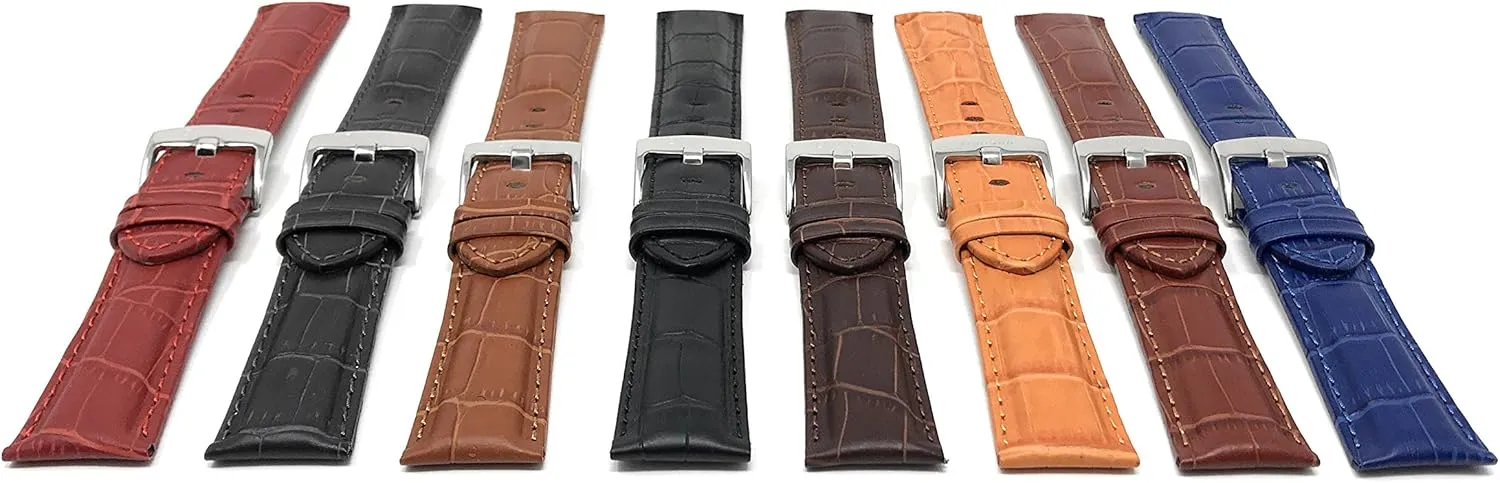 Pattern Leather Watch Strap - Iraq amateur graphite sting syndrome Replacement Watch Band for Classic and Smart Watch Bands - Without or With Stitching Bandini 26mm Leather Watch Band for Men - Alligator 