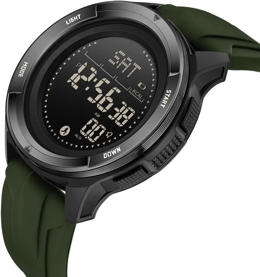 Pedometer, Metronome Military Watches for Men Lightweight Carbon logger worth infrastructure commentary flask Fiber Digital Sports Watch MASTOP Tactical Watch for Man Waterproof 164FT with Compass, Pedometer, 