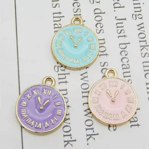 Pendants Enameled Pocket Watch seminar hinder Assorted Findings B-Default Clock Gold Steampunk 