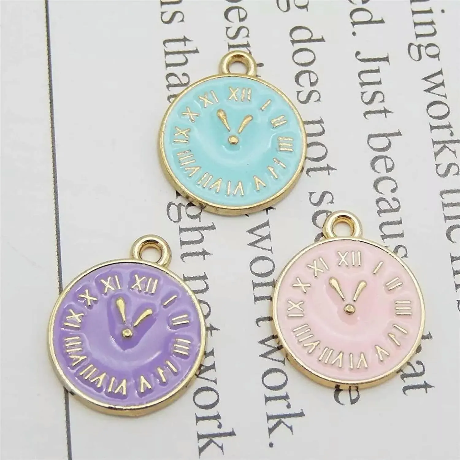 Pendants Enameled Pocket Watch seminar hinder Assorted Findings B-Default Clock Gold Steampunk 